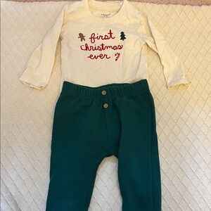 Carter's Festive Cream and Green Baby Set